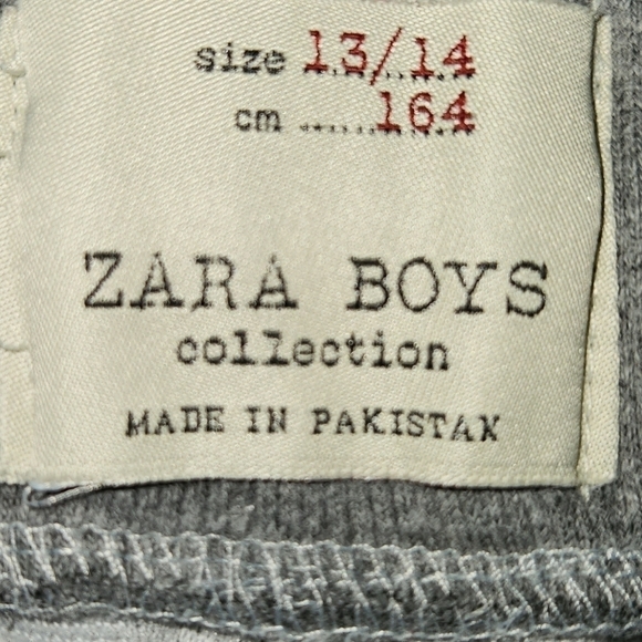 ZARA Boys Size 13/14 Gray Joggers - Picture 2 of 2